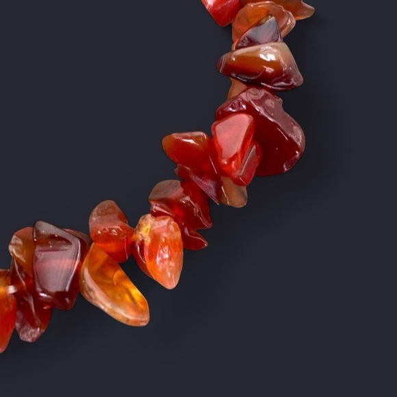 Carnelian Agate Crystal Bead Bracelet - Picture 6 of 6
